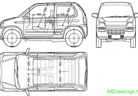 Honda Z (1998) (Honda Z (1998)) - drawings of the car